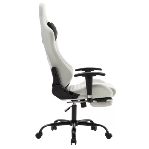 Irodai/gamer szék, fehér/fekete, teherbírás 150 kg, PAPIBAS