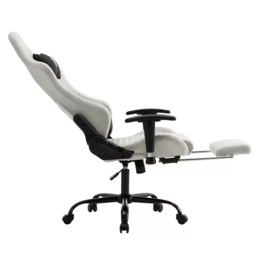 Irodai/gamer szék, fehér/fekete, teherbírás 150 kg, PAPIBAS