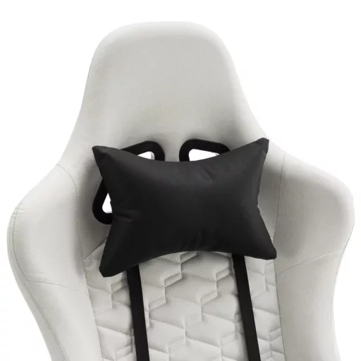 Irodai/gamer szék, fehér/fekete, teherbírás 150 kg, PAPIBAS