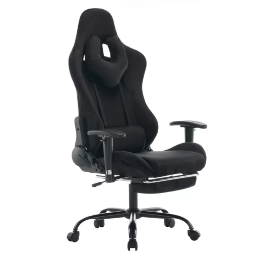 Irodai/gamer szék, fekete Velvet szövet, teherbírás 150 kg, SALOP