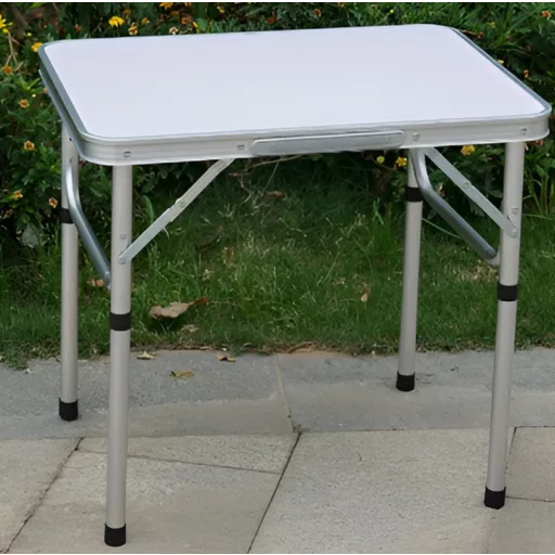 Összecsukható kempingasztal, 60 cm, alumínium/MDF, KEPI TYP 2