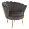Art-deco stílusú fotel, szürkésbarna Velvet szövet/gold arany króm, NOBLEO