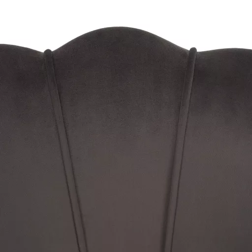 Art-deco stílusú fotel, szürkésbarna Velvet szövet/gold arany króm, NOBLEO