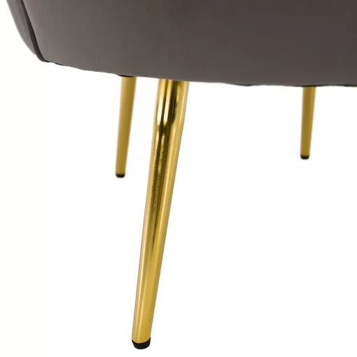 Art-deco stílusú fotel, szürkésbarna Velvet szövet/gold arany króm, NOBLEO