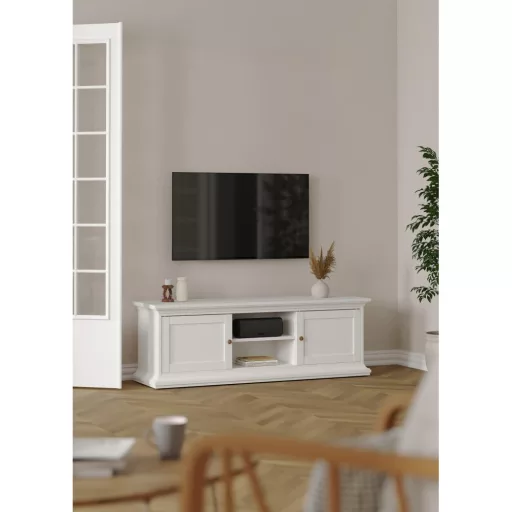 TV-asztal, fehér, PARIS 77810