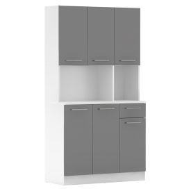 Hatajtós szekrény, fehér/grafit, PELION NEW