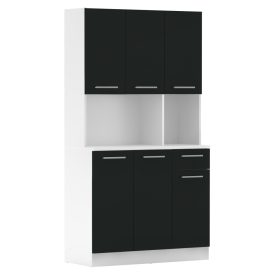Hatajtós szekrény, fehér/fekete, PELION NEW