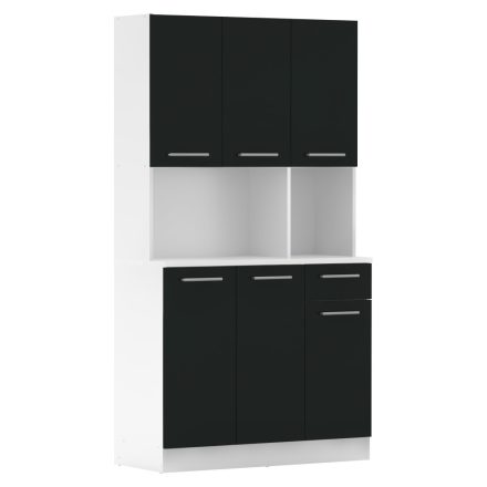 Hatajtós szekrény, fehér/fekete, PELION NEW