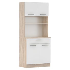 Négyajtós szekrény, sonoma tölgy/fehér, DOMIS NEW