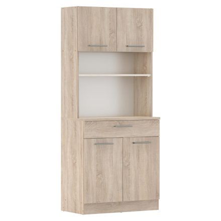 Négyajtós szekrény, sonoma tölgy, DOMIS NEW