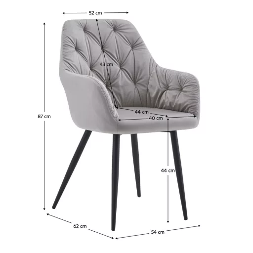 Design fotel, szürke Velvet szövet, VERIO NEW