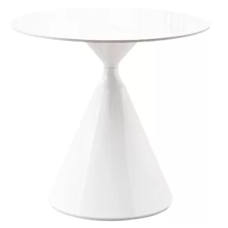   Étkezőasztal, világos márvány/fehér, átmérő 80 cm, VALER