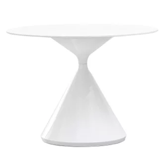   Étkezőasztal, világos márvány/fehér, átmérő 100 cm, VALER TYP 2
