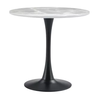   Étkezőasztal, szürke márvány/fekete, átmérő 90 cm, LORIAN TYP 1