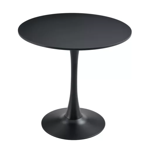 Étkezőasztal, fekete, átmérő 80 cm, REVENTON NEW