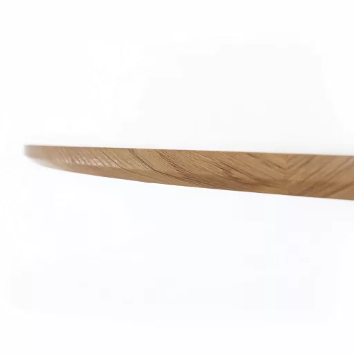 Étkezőasztal, tölgy/fekete, átmérő 80 cm, REVENTON NEW