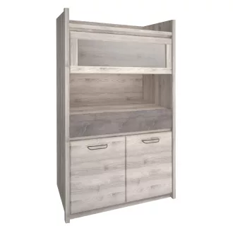 Alacsony vitrin 2D1W1S, nairobi gesztenye/onix, JESI NEW