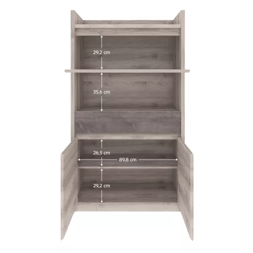 Alacsony vitrin 2D1W1S, nairobi gesztenye/onix, JESI NEW