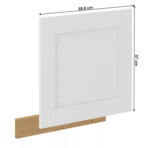 Ajtó mosogatógéphez, fehér/artisan tölgy, LULA ZM 570x596