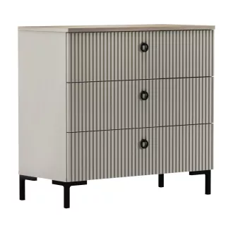 Komód, szürkésbarna Taupe/silverjack tölgy, DOMCA 3S