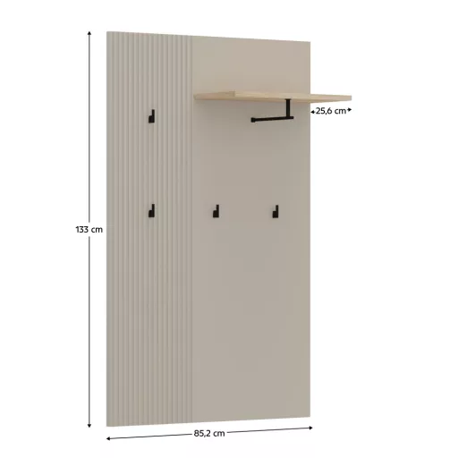 Akasztópanel 85, szürkésbarna Taupe/silverjack tölgy, DOMCA