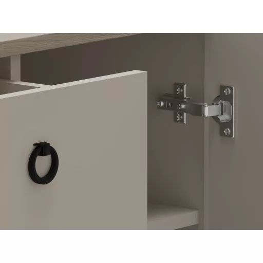 Komód, szürkésbarna Taupe/silverjack tölgy, DOMCA 2D1S