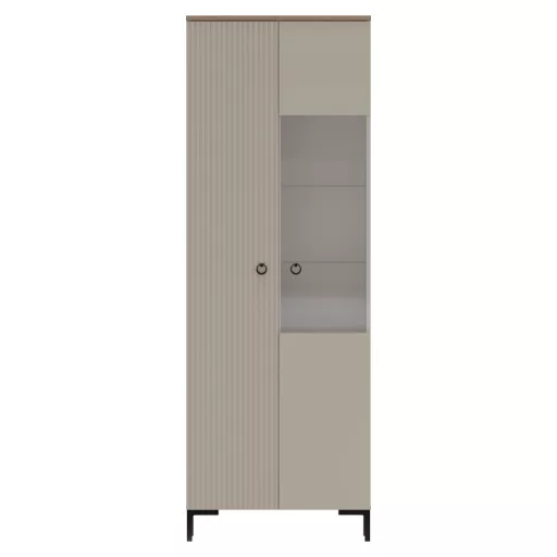 Vitrin, szürkésbarna Taupe/silverjack tölgy, DOMCA 1D1W