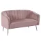 Design kétszemélyes kanapé, rózsaszín Velvet szövet/króm-ezüst, BAGY