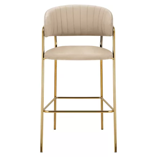 Design bárszék, bézs Velvet szövet/gold króm arany, DASMIN NEW TYP 2
