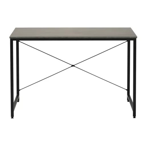 Íróasztal, beton/fekete, 120x60 cm, MELLORA