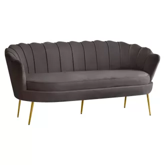   Luxus kanapé, 3 személyes, szürkésbarna Velvet szövet/arany, Art-deco, NOBLEO TYP 2