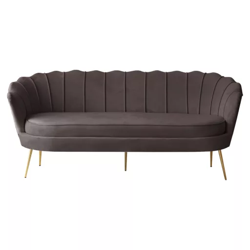 Luxus kanapé, 3 személyes, szürkésbarna Velvet szövet/arany, Art-deco, NOBLEO TYP 2