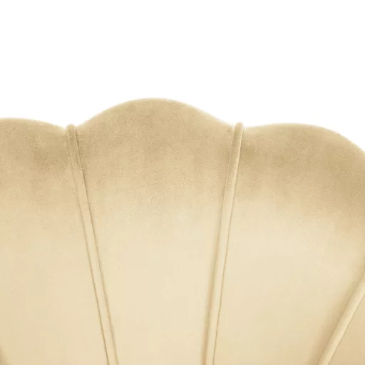 Art-deco stílusú fotel, bézs Velvet szövet/gold arany króm, NOBLEO