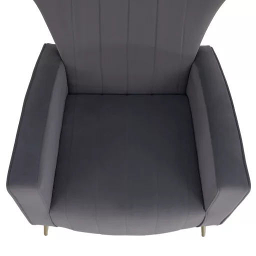 Relaxfotel, szürke Velvet szövet, BARET