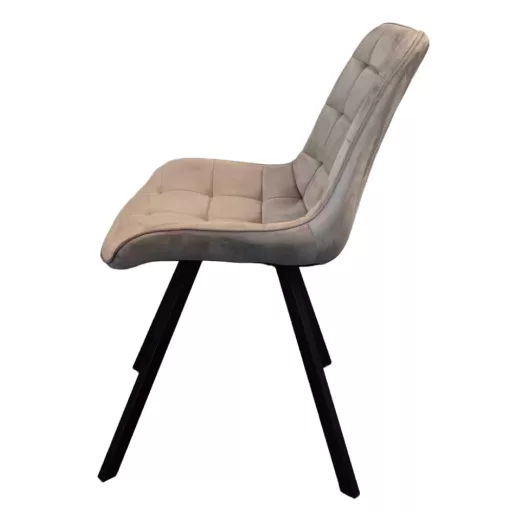 Étkezőszék, szürkésbarna Taupe Velvet szövet/fekete, SAMIRA