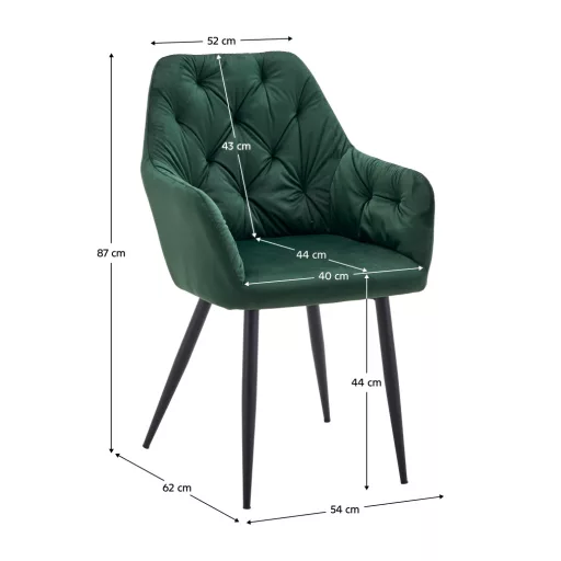 Design fotel, sötétzöld Velvet szövet, VERIO NEW