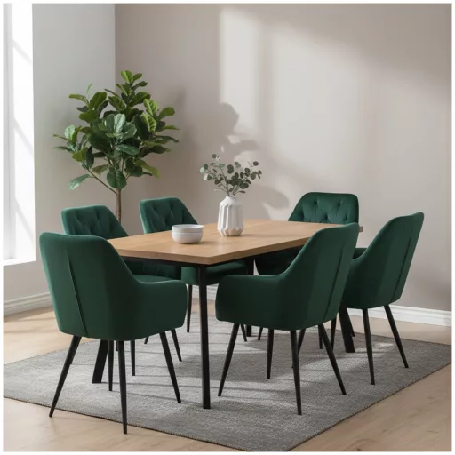 Design fotel, sötétzöld Velvet szövet, VERIO NEW