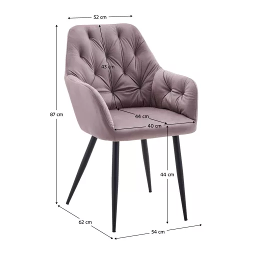 Design fotel, rózsaszín Velvet szövet, VERIO NEW
