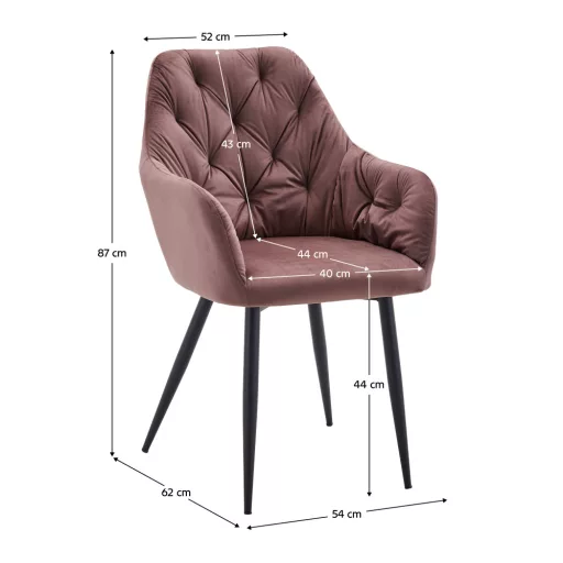 Design fotel, sötét rózsaszín Velvet szövet, VERIO NEW