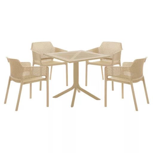 Kerti asztal, szürkésbarna Taupe, DENTON NEW