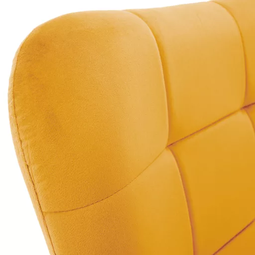 Fotel lábtartóval, sárga Velvet szövet/fekete, HABEN