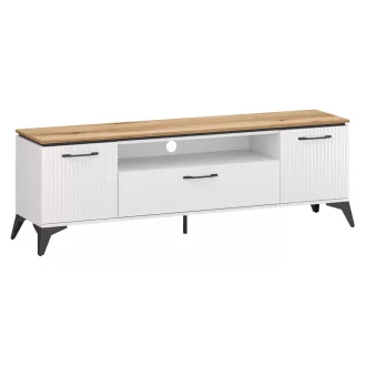 TV szekrény, fehér/evoke tölgy, VELIS 2D1S/170