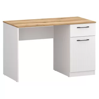 PC asztal, fehér/evoke tölgy, VELIS 1D1S/120