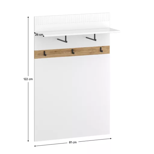 Fogas panel 80, fehér/evoke tölgy, VELIS