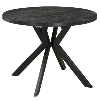   Kihúzható étkezőasztal, sötét beton/fekete, 100-250x75,5 cm, LUKOS