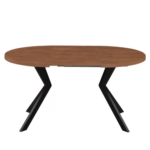 Kihúzható étkezőasztal, sötét tölgy/fekete, 100-250x75,5 cm, LUKOS