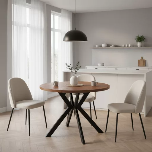 Kihúzható étkezőasztal, sötét tölgy/fekete, 100-250x75,5 cm, LUKOS