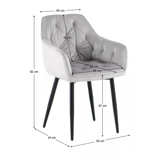 Dizájnos fotel, sötétszürke Velvet szövet, FEDRIS 2 NEW