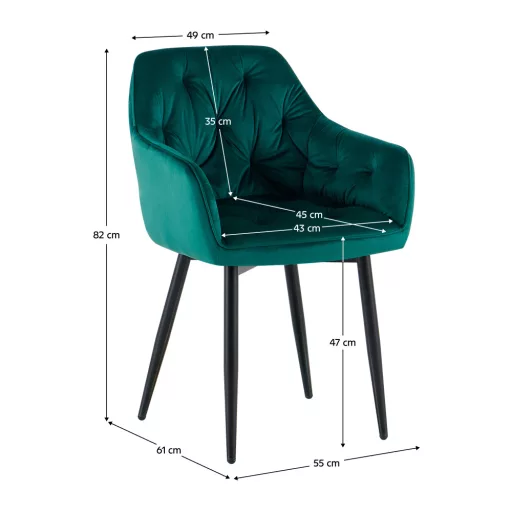 Dizájnos fotel, zöld Velvet szövet, FEDRIS 2 NEW