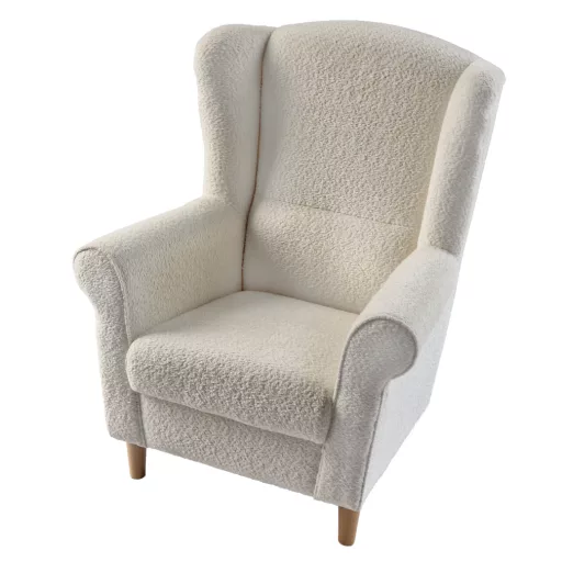 Füles fotel, tejszínes szövet Coral, CHARLOT